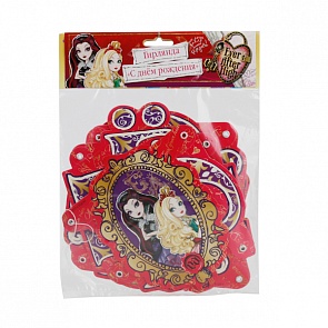 Праздничная гирлянда С Днем Рождения, дизайн Ever After High, 2,2 метра (Веселый праздник, G-EAH-DR-01sim)